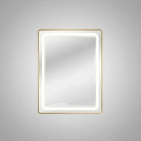 Espejo Vertical Lumax c/marco desempañador y Luz 90x70cm Dorado