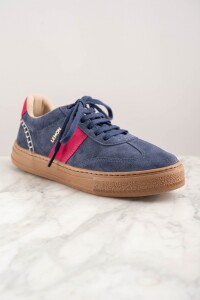 Zapatilla Combinada Gamuza Azul