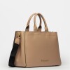 Cartera de Mano Anette Grande en Efecto Cuero Liso Natural