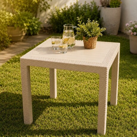 Mesa ratán 90 x 90 cm BEIGE