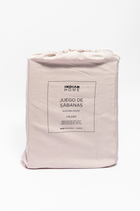 Juego De Sábanas 1 Plaza Microfibra Washed Gris
