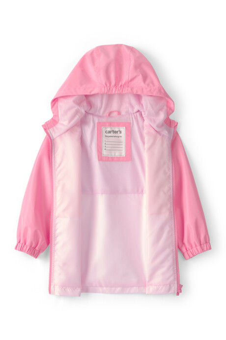 Campera impermeable, rosada, diseño bloques de color Sin color