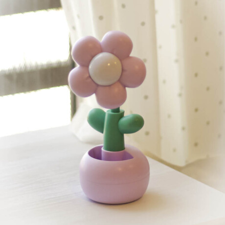 Lámpara de escritorio flor base redonda – diseño infantil Lila