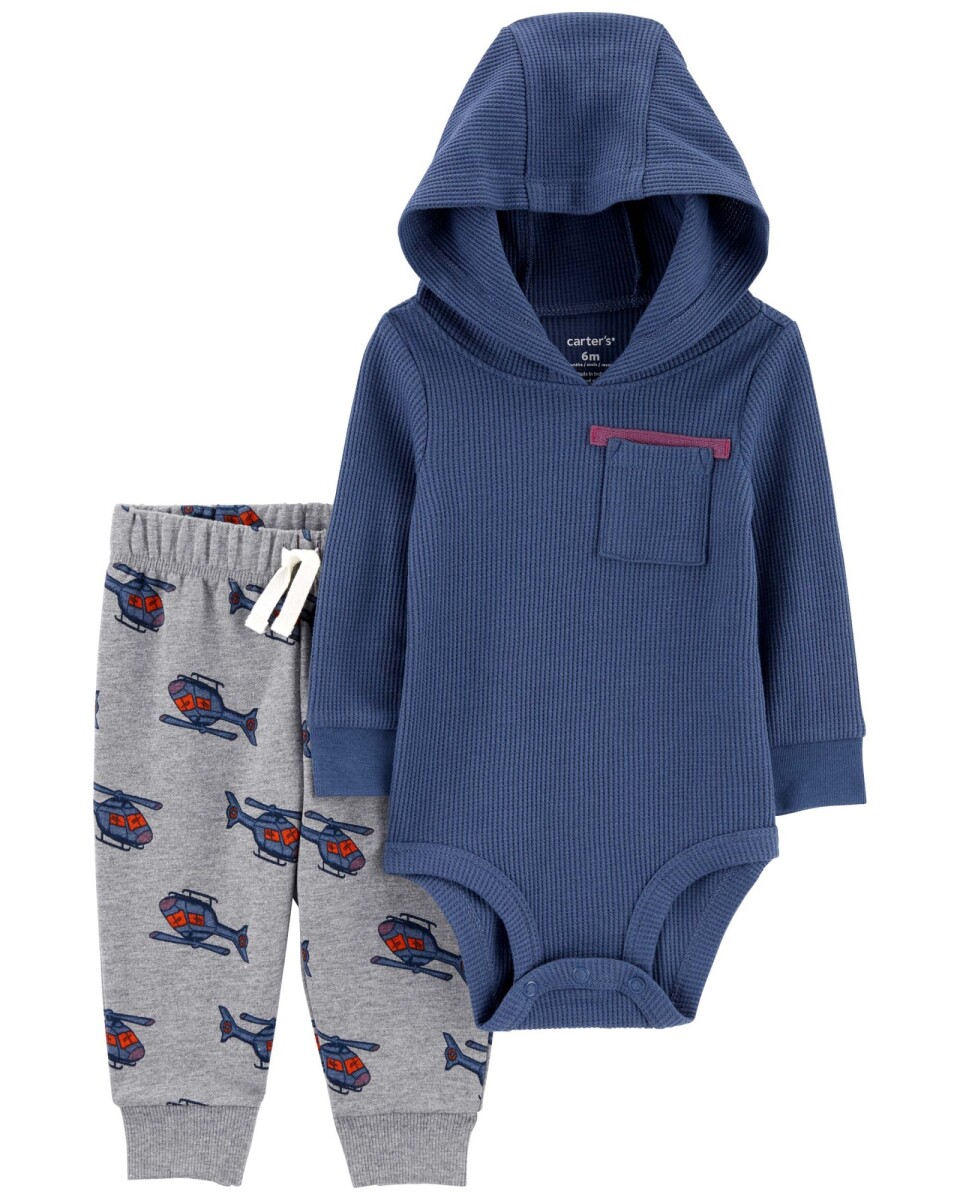 Set dos piezas pantalón y body de algodón térmico 