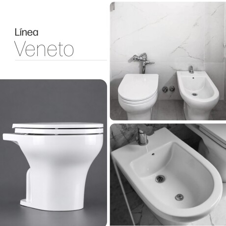 Juego De Inodoro Corto, Tapa Y Bidet, Linea Veneto, Ferrum BLANCO