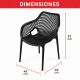Set x4 Sillón reforzado Mosaico NEGRO