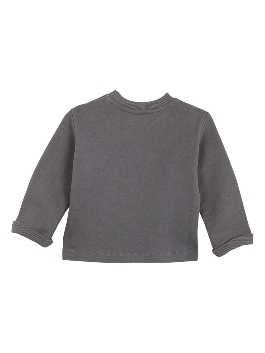 Sudadera Con Print Verde Oscuro