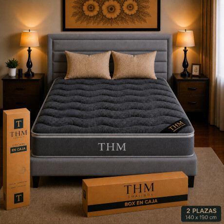 Sommier 2 Plazas THM Hybrid Silver Gris