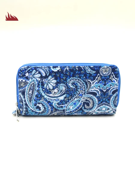 BILLETERA DOBLE CIERRE 20X10 CM AZUL