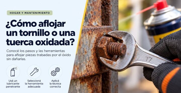 ¿Cómo aflojar un tornillo o una tuerca oxidada?