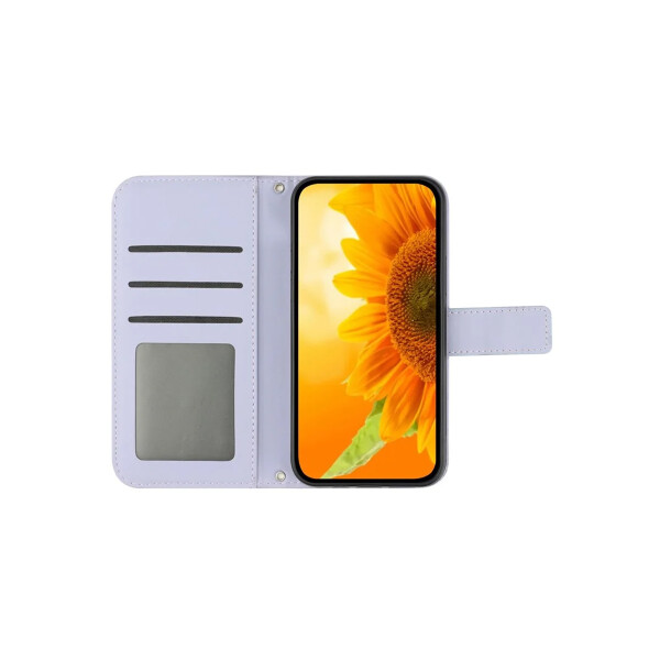 Flip cover para Xiaomi Redmi A5 diseño girasol color violeta Flip Cover Para Xiaomi Redmi A5 Diseño Girasol Color Violeta