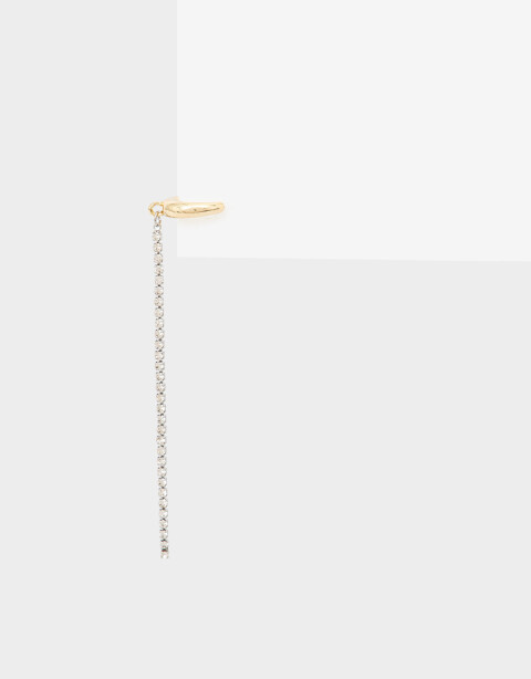 Bijou Cuff Metal Aro Cuff De Metal Y Strass - Combinacion Bicolor