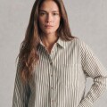 Imagen de Camisa Rayada Con Lino - Oliva