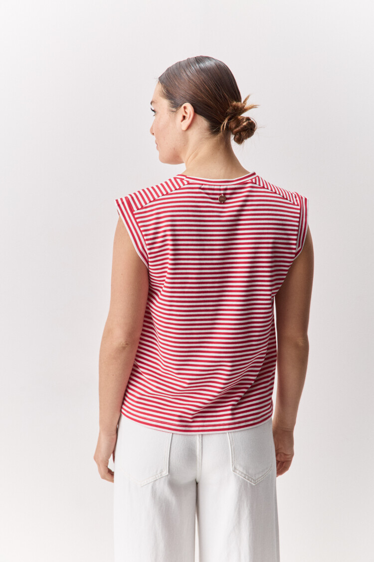 REMERA ALBIZI Blanco/Rojo