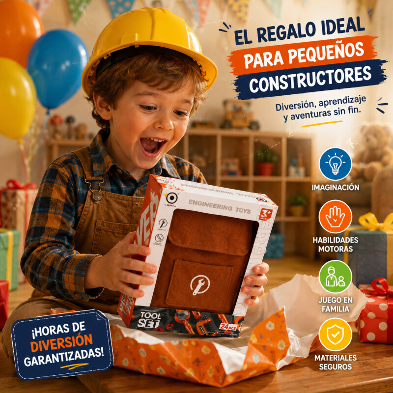 Set Herramientas Infantil 24 Piezas Con Bolso Constructor Set Herramientas Infantil 24 Piezas Con Bolso Constructor