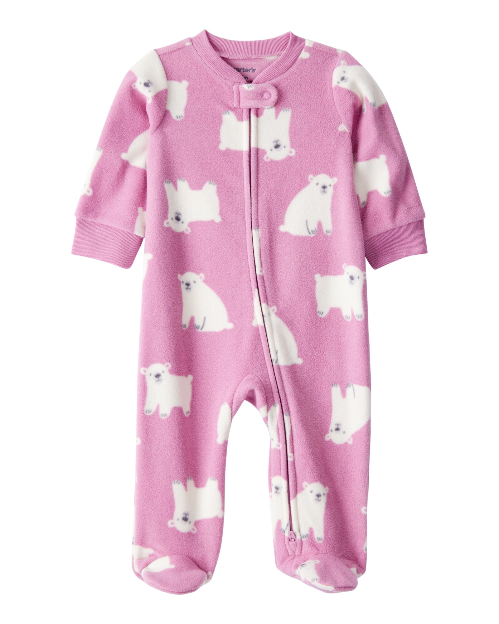 Pijama una pieza de micropolar, con pie, diseño oso polar Sin color