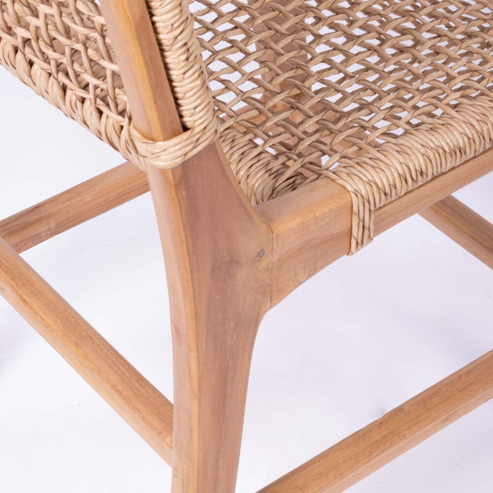 SILLA COMEDOR MADERA NATURAL-BEIGE CURAZAO