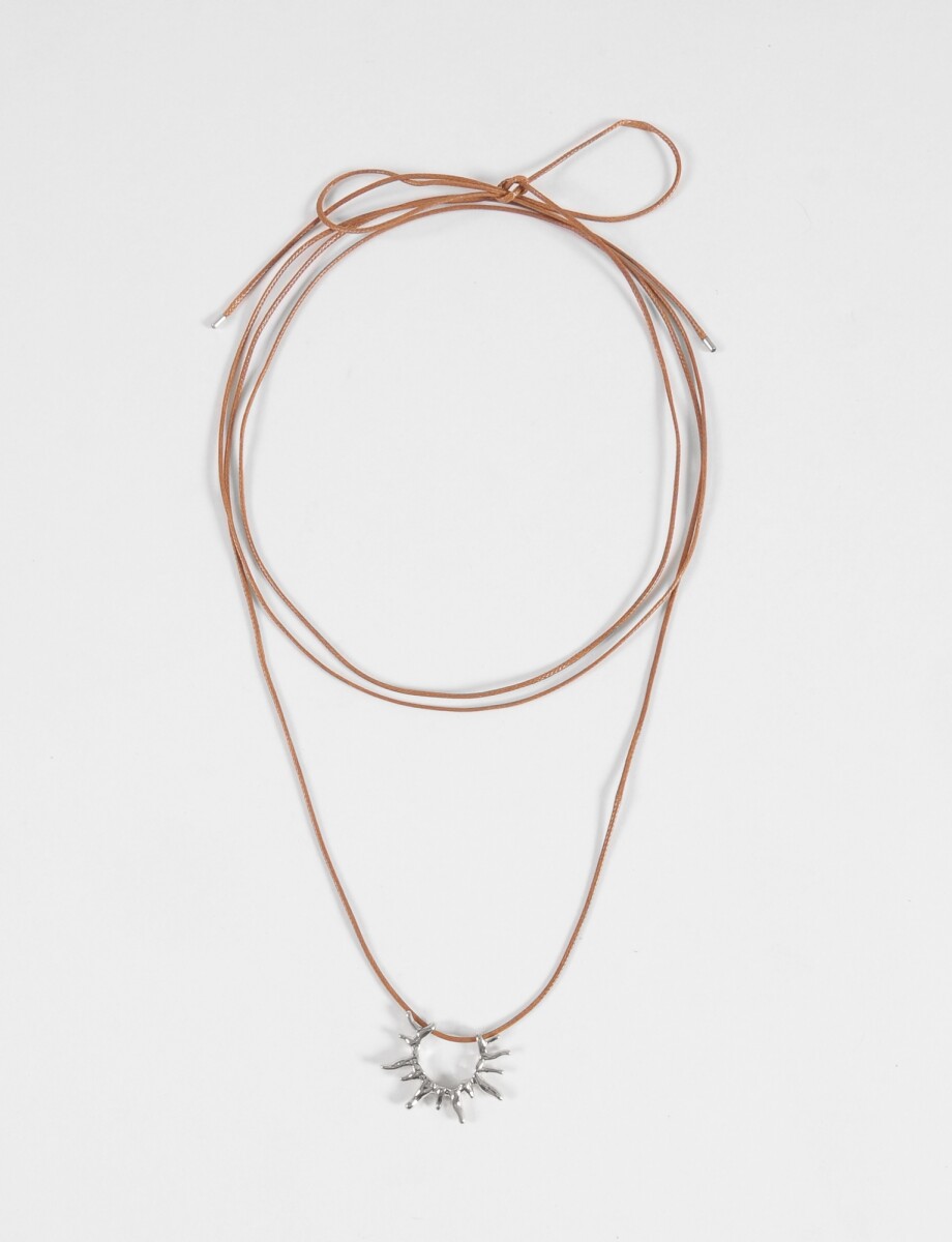 Collar cordón dije sol - plateado 