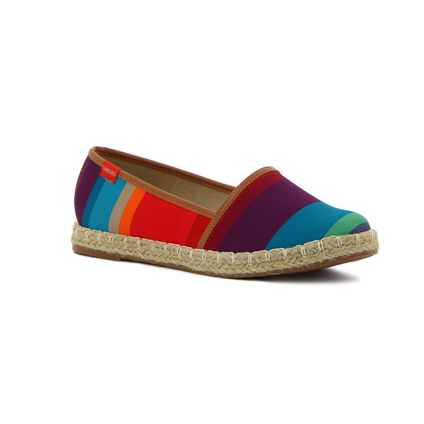 Beira Rio Zapatilla Casual Capellada C/ Detl. Rayas Multicolor-rojo