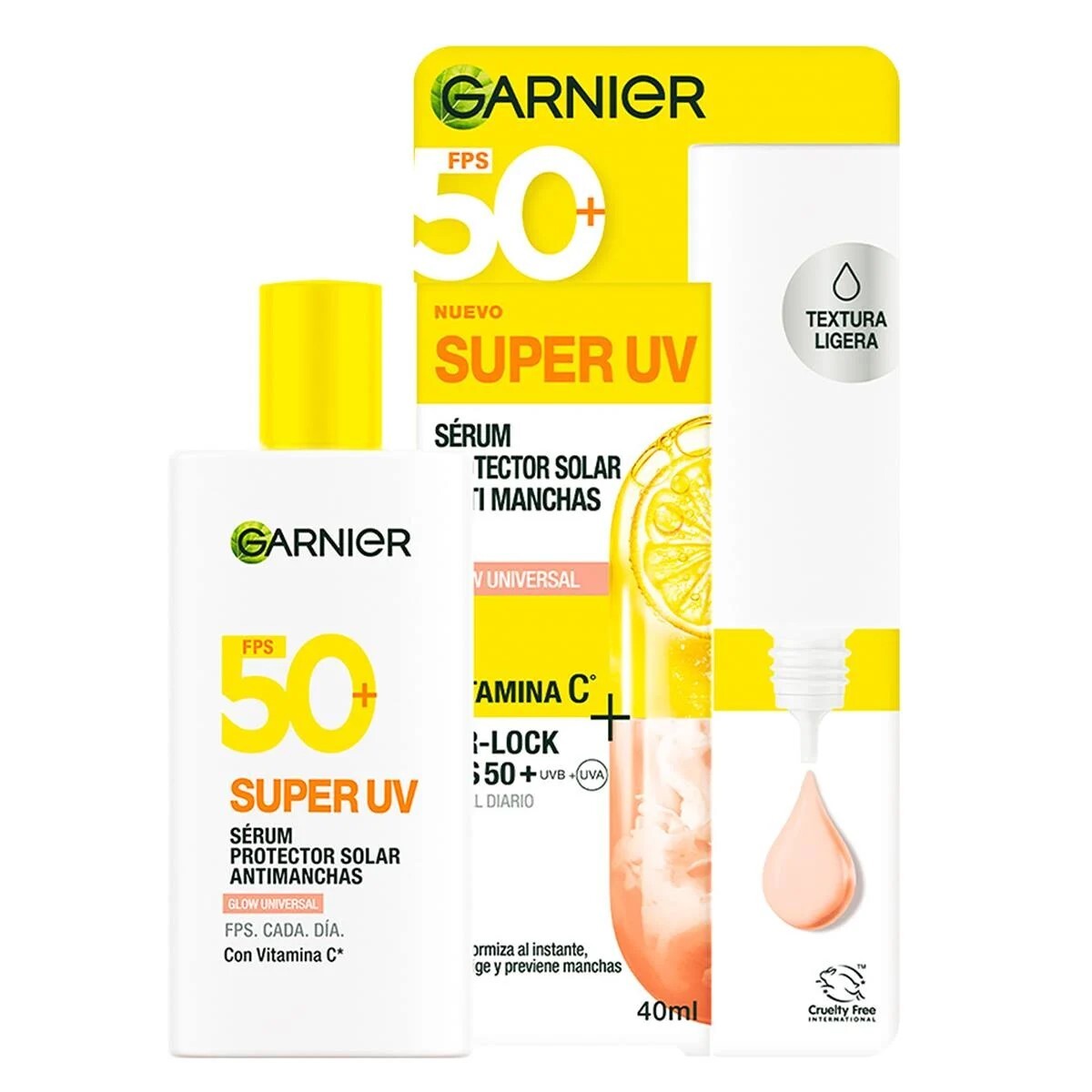 Protector Solar Sérum Antimanchas Glow Universal FPS 50 – Garnier 