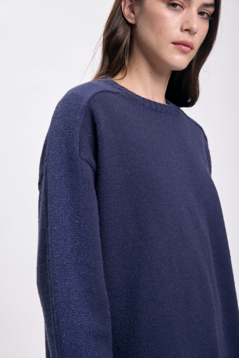 Buzo punto con lurex Azul