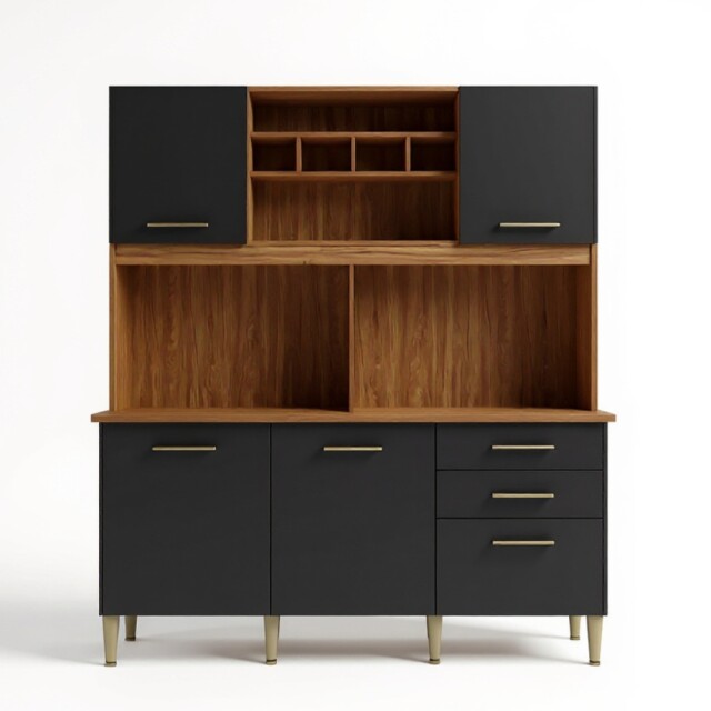 KIT DE COCINA ALACENA COMPACTA ARMARIO APARADOR - 5 PUERTAS 2 CAJONES KIT DE COCINA ALACENA COMPACTA ARMARIO APARADOR - 5 PUERTAS 2 CAJONES