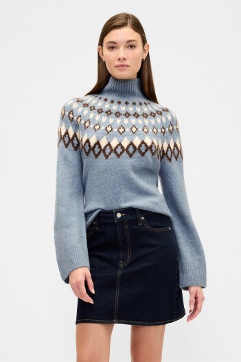 Buzo Polera Fairisle Mujer Mineral Blue 293