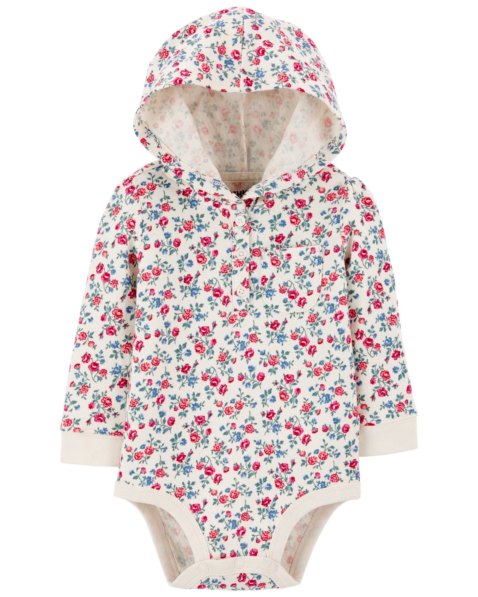 Body Con Capucha Flores Sin color