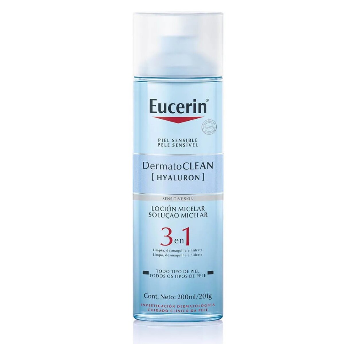 Loción Micelar 3 en 1 Ácido Hialurónico 200 ml - Eucerin DermatoCLEAN 