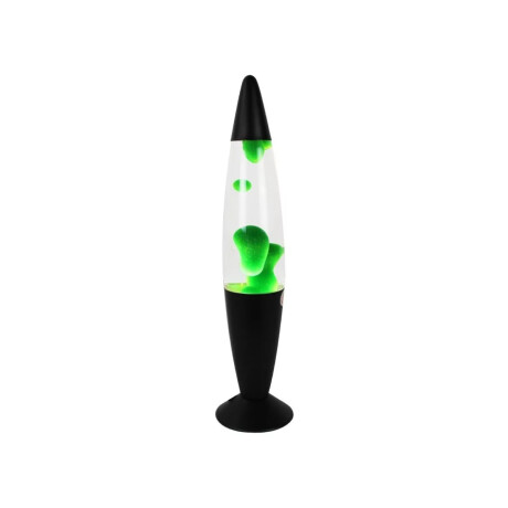 Lámpara de lava con base negra Verde