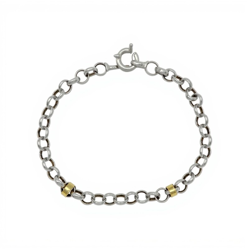 Pulsera Rolo-Plata y Oro-Sin piedra-PU5034 sinpiedra