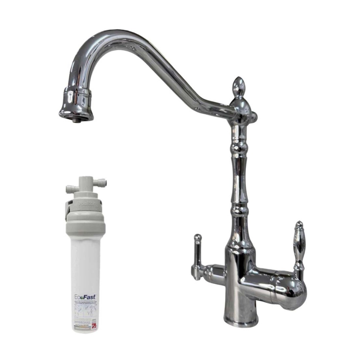 Purificador Bajo Mesada con Grifo de 3 VÍAS Vintage Plata - con Ecofast 
