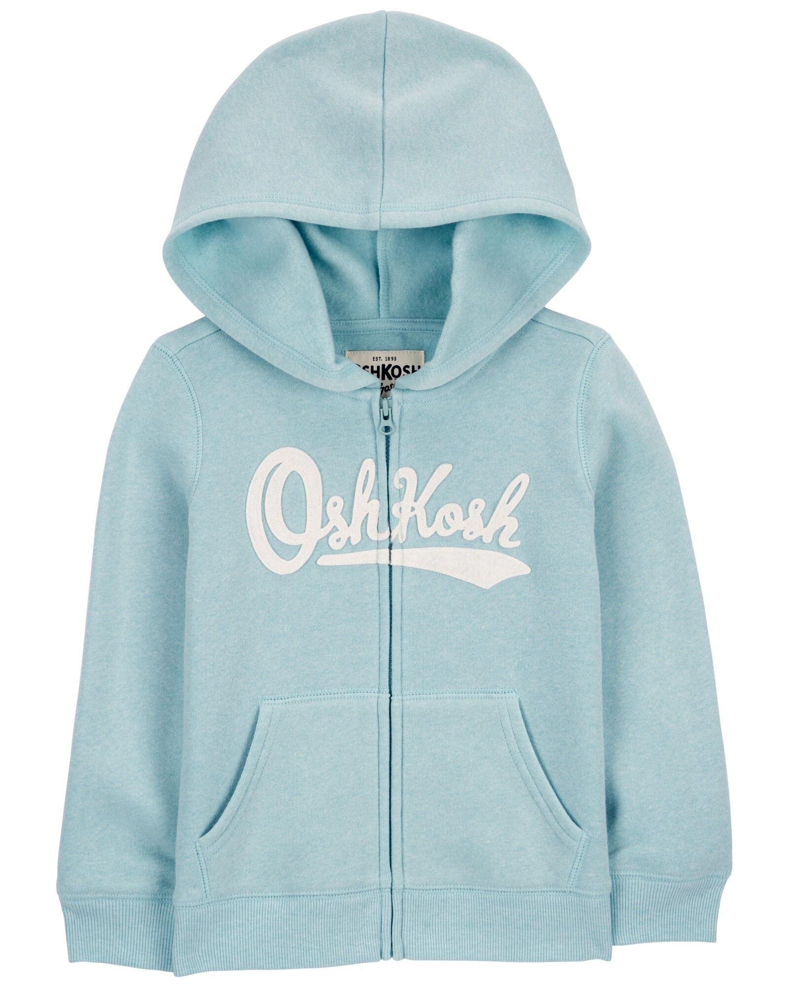 Campera de algodón, con capucha y logo, celeste. Talles 2-5T Sin color