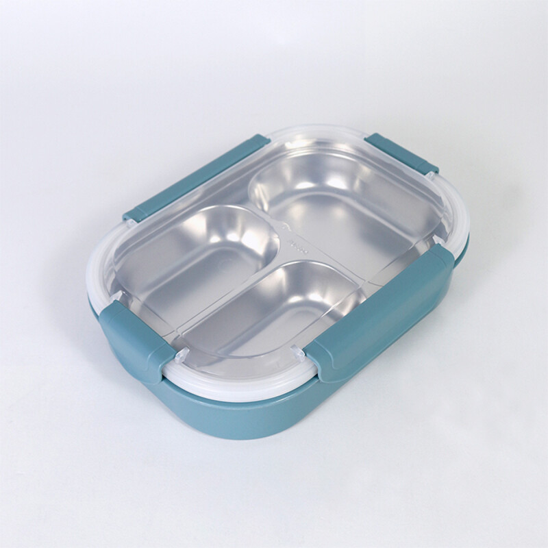TUPPER INOX/AZUL C/DIVISIONES 20.5X15X7CM Unica