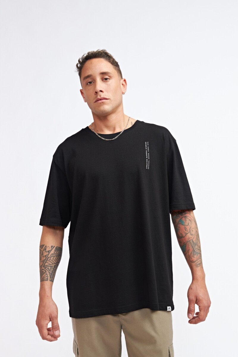 Remera Hombre M/C Alg.C/Estam.E/Espal.OversizeN+ - Negro 