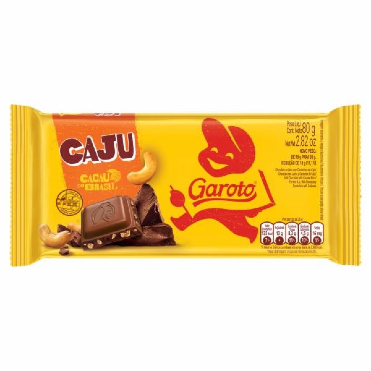 Chocolate Garoto Jumbo Castañas 80 Grs. 