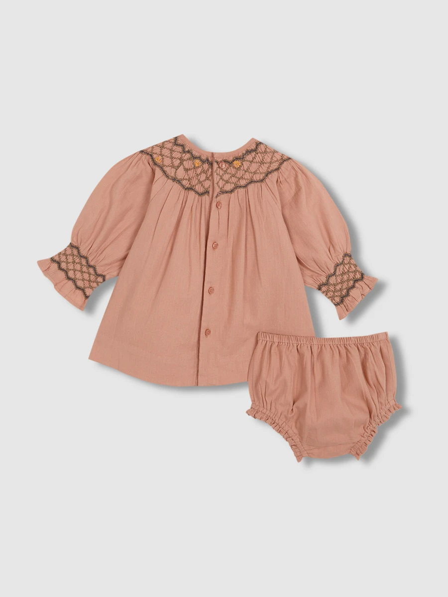 Vestido Nido De Abeja Rosa
