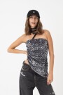Top strapless asimétrico Plata