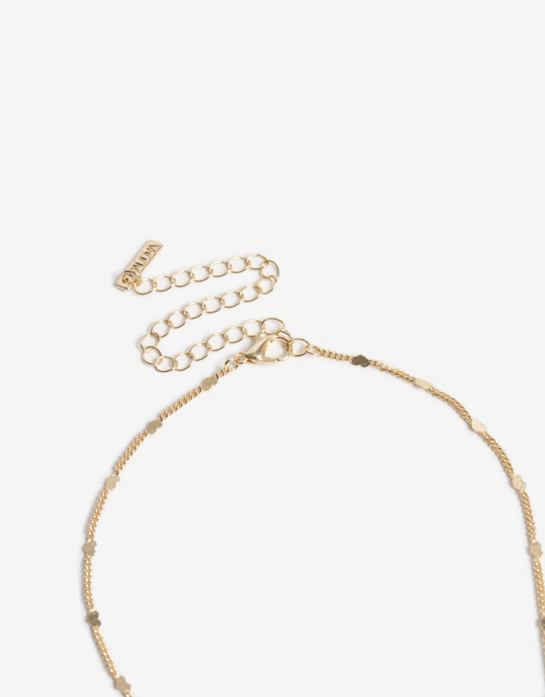 Cadena Corta con Dije Letras Collar Con Dije Iniciales Letra "m" - Dorado