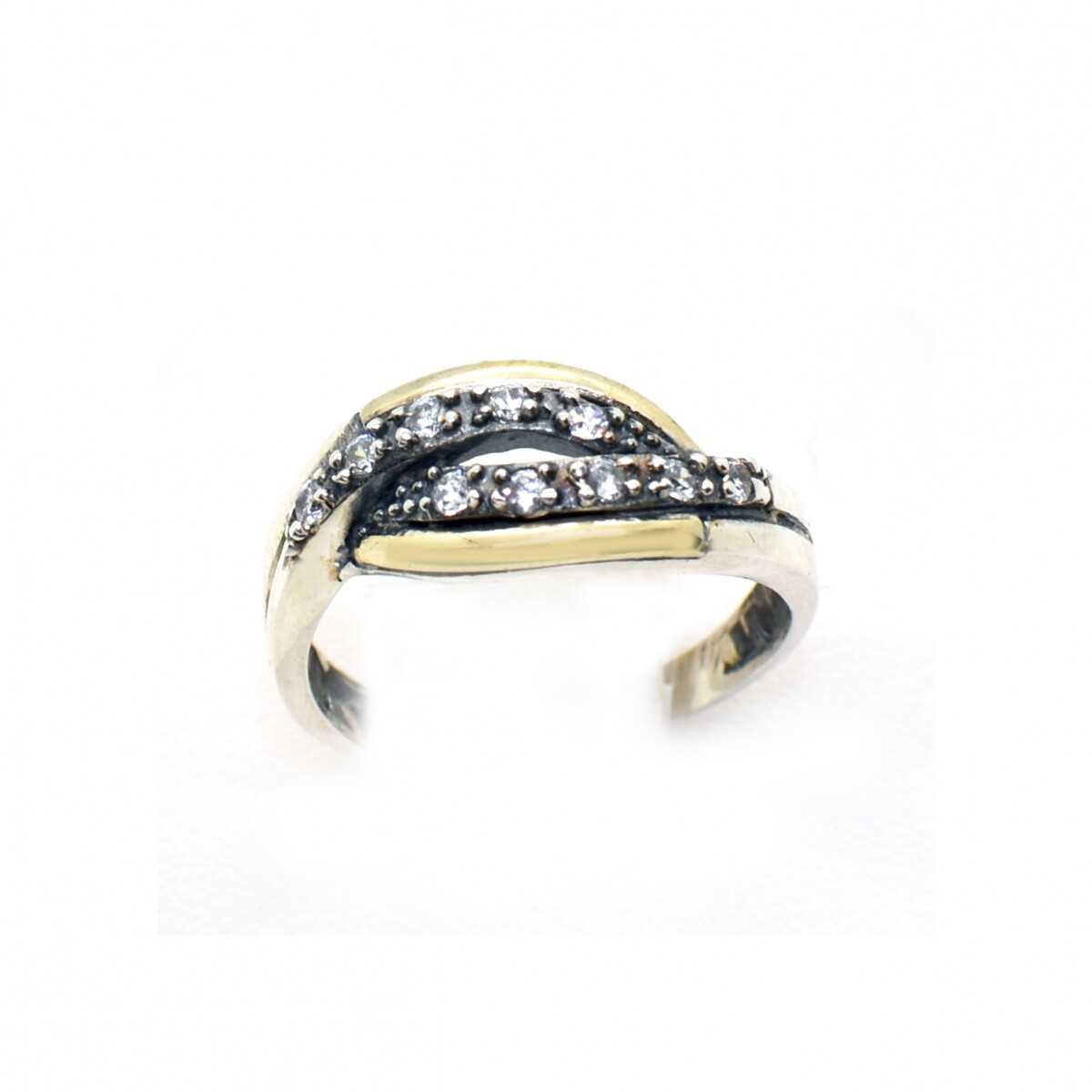 Anillo en Oro y Plata 925 con Zirconias 