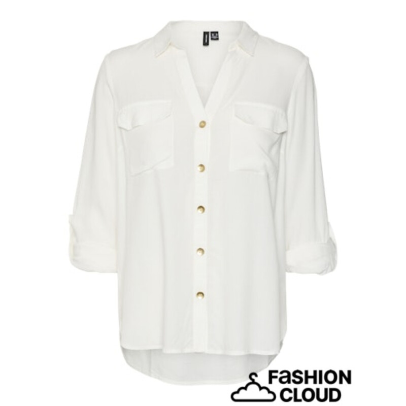 VMBUMPY LS GLITTER SHIRT WVN GA NOOS CORE-12 1 Snow White/Stripes Gold lu