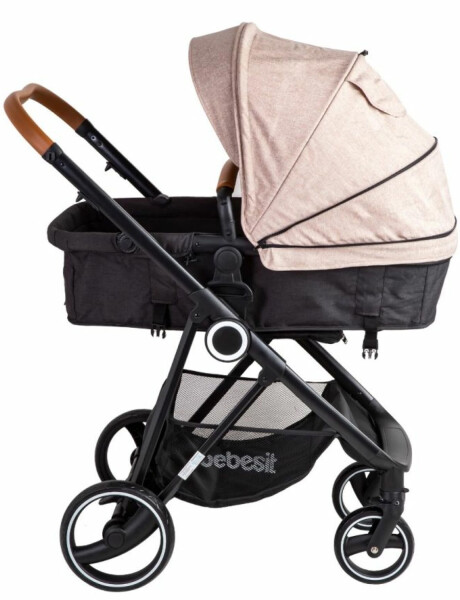 Coche de bebé + silla para auto Bebesit Travel System Cosmos Deluxe Beige