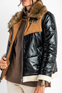 Campera Capitoneada Combinada Negro