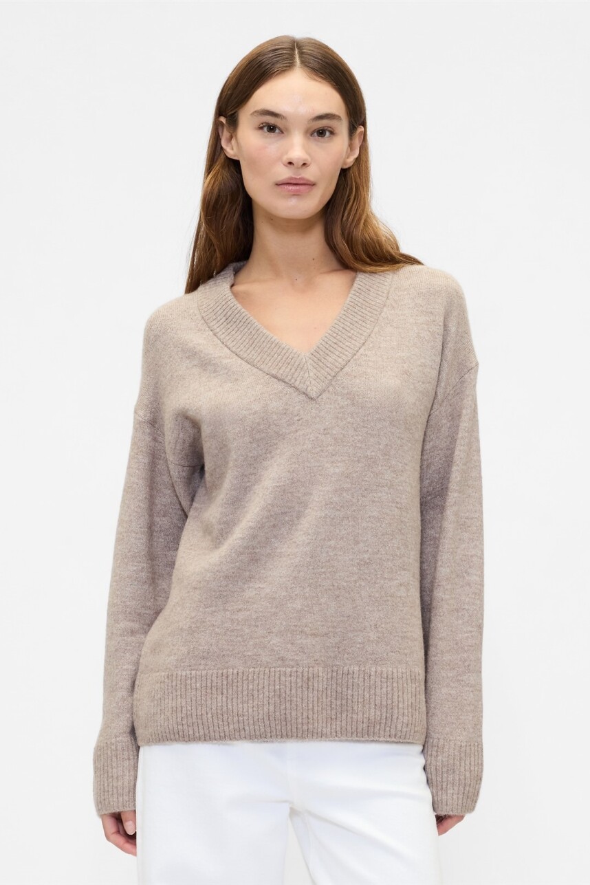 Buzo Cuello V Mujer Saddle