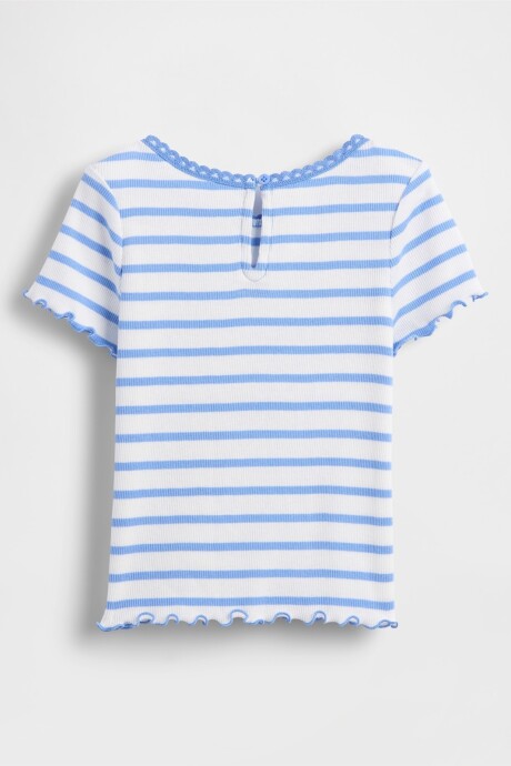 Remera Logo Gap Rib Toddler Niña Shirting Blue