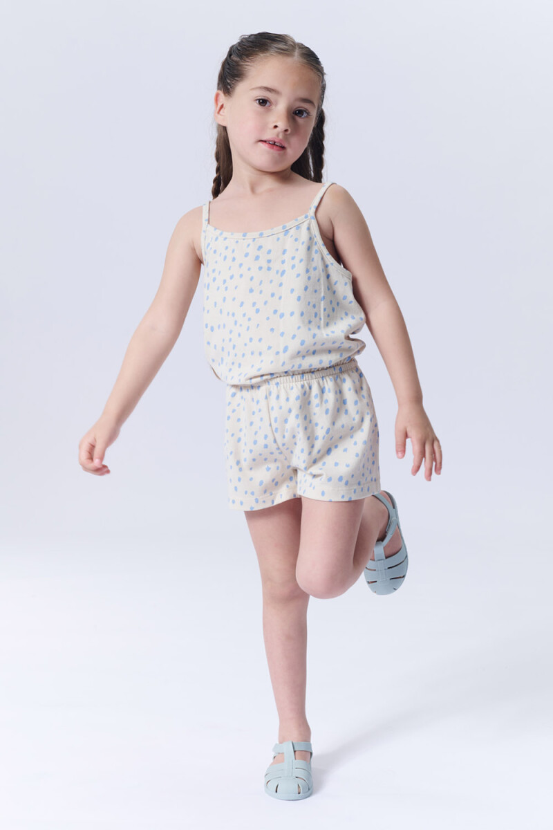 Enterito corto Estampado Lunares Beige