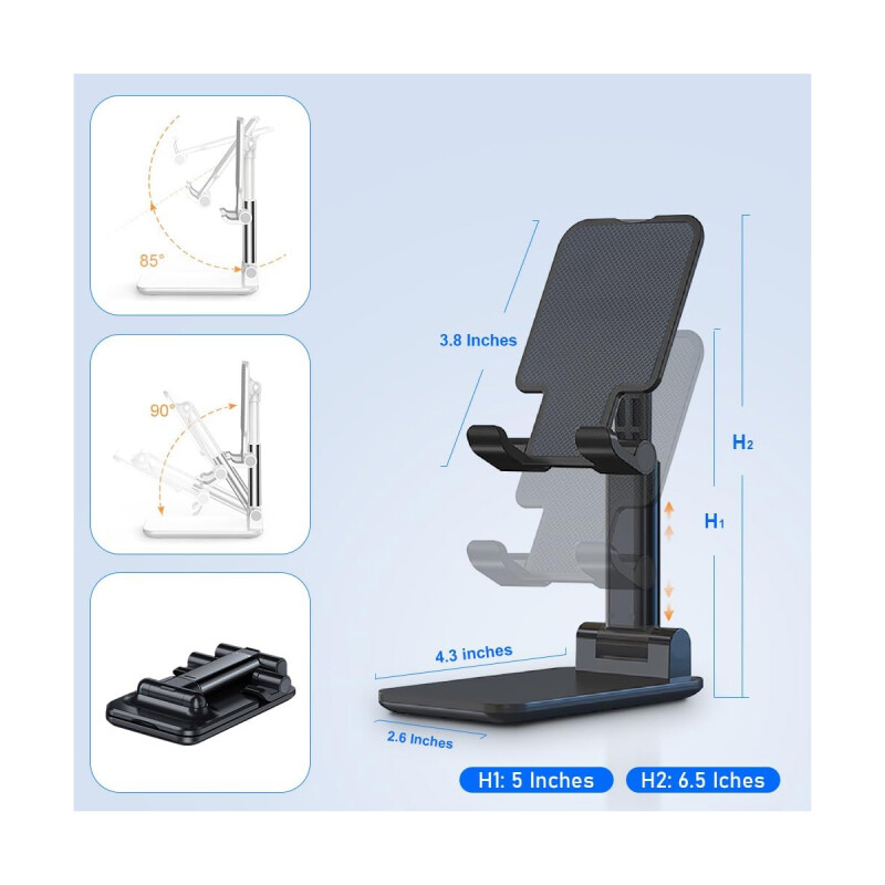 Soporte Celular Para Escritorio Ajustable 8" Negro Soporte Celular Para Escritorio Ajustable 8" Negro