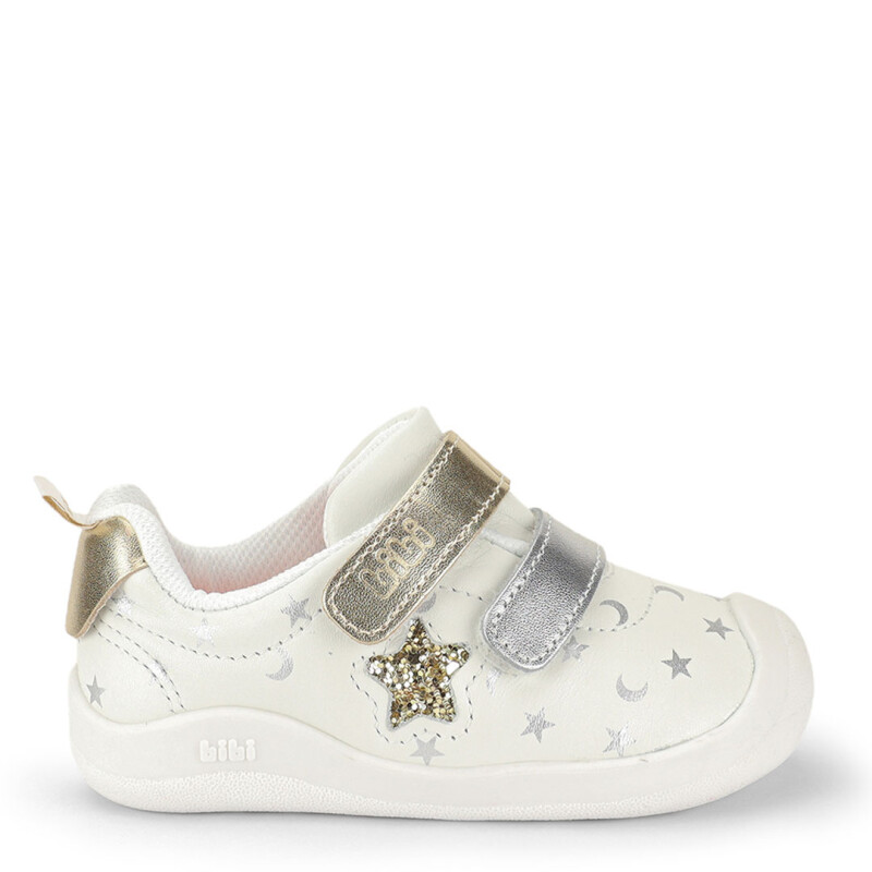 Championes de Niña Bibi Fisioflex C/Velcro Blanco - Dorado