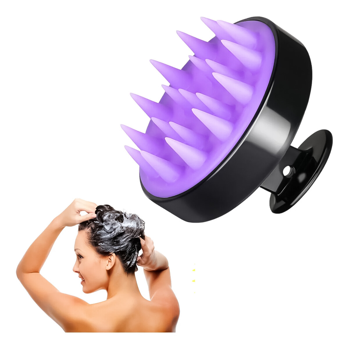 Cepillo De Masaje Manual Para Champú Cuidado Del Cuero Cabelludo 