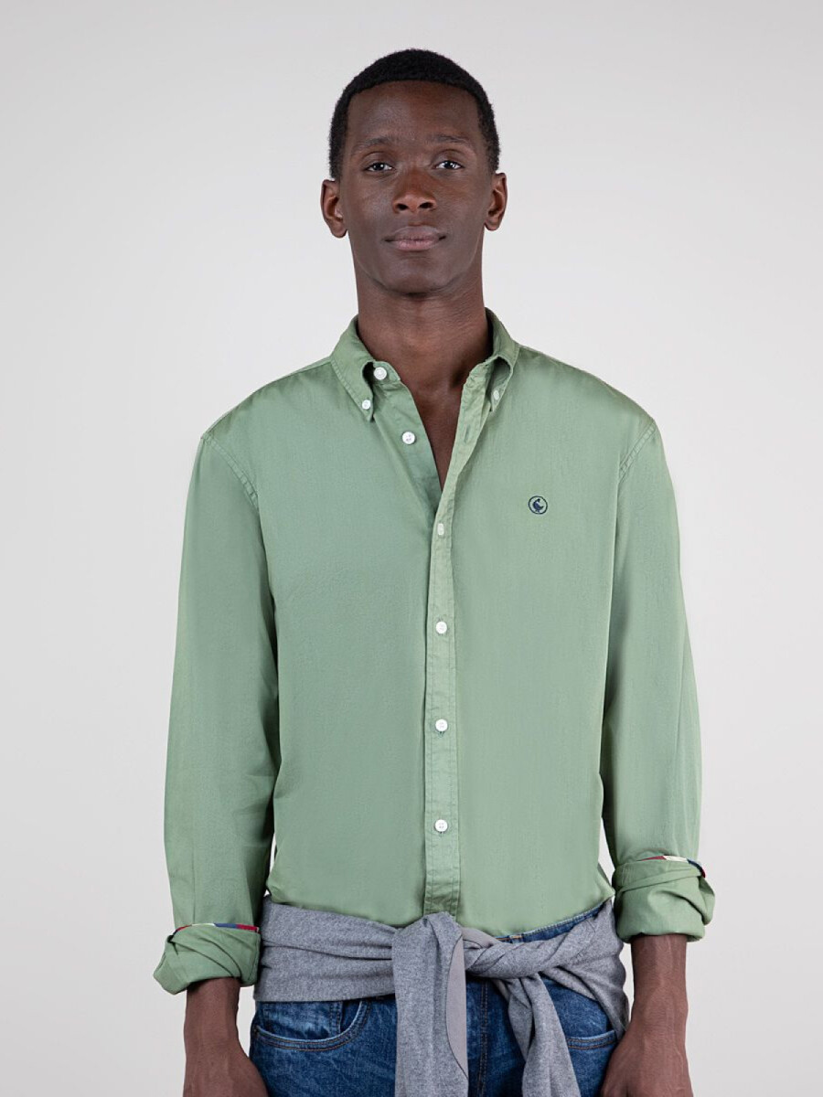 Camisa Garment Dyed - Verde 